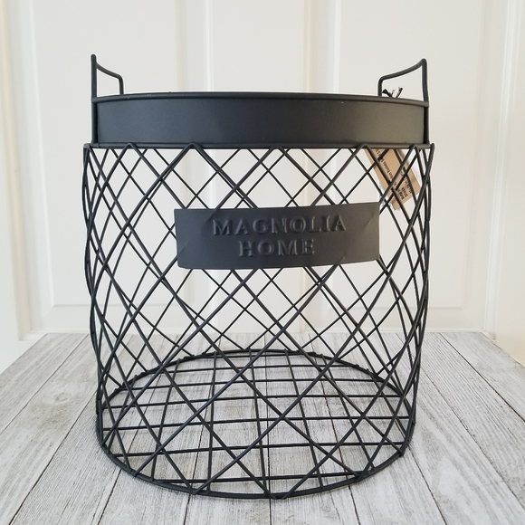 Magnolia Home Black Metal Wire Basket - Picture 1 of 5